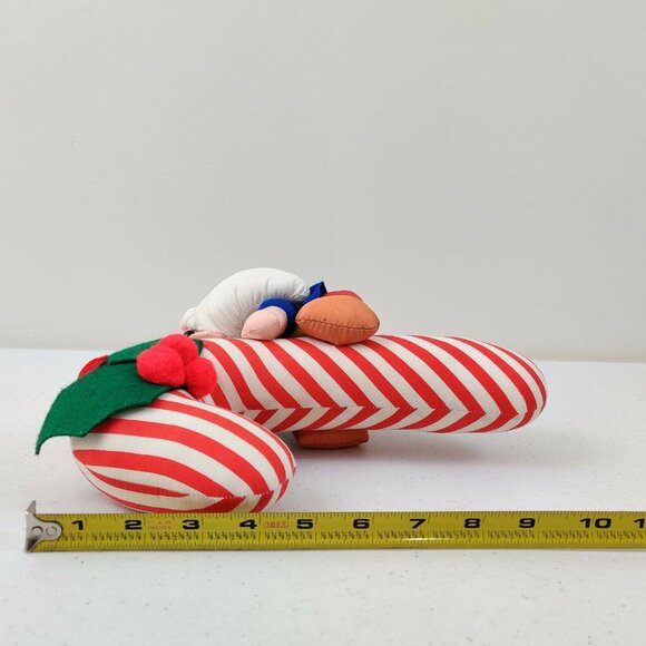Vintage Santa's Elf on Hanging Candy Cane Plush Christmas Décor Handcrafted - Picture 8 of 8